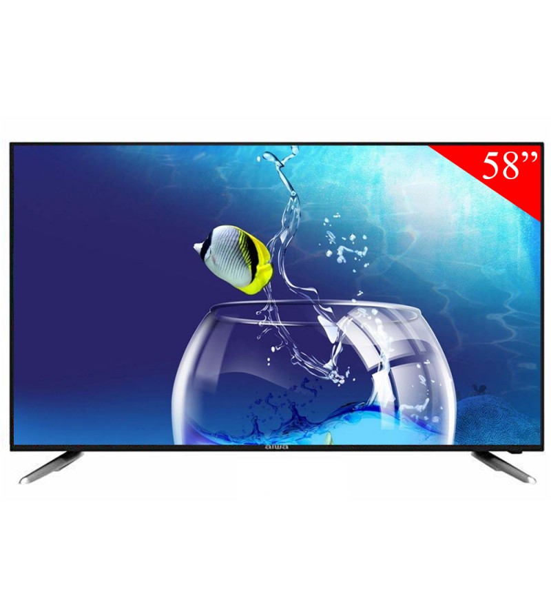 Smart TV LED de 58" Aiwa AW58B4K 4K UHD con HDMI/Wi-Fi/Google tv - Negro 