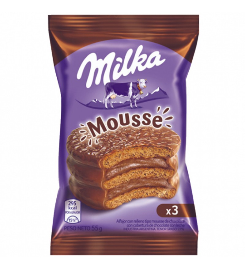 Alfajor Milka Triple Mousse Clásico (6 Unidades)