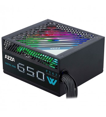 Fuente de Alimentación para PC Azza PSAZ-650W ARGB 80 Plus Bronze/650W/Bivolt - Negro