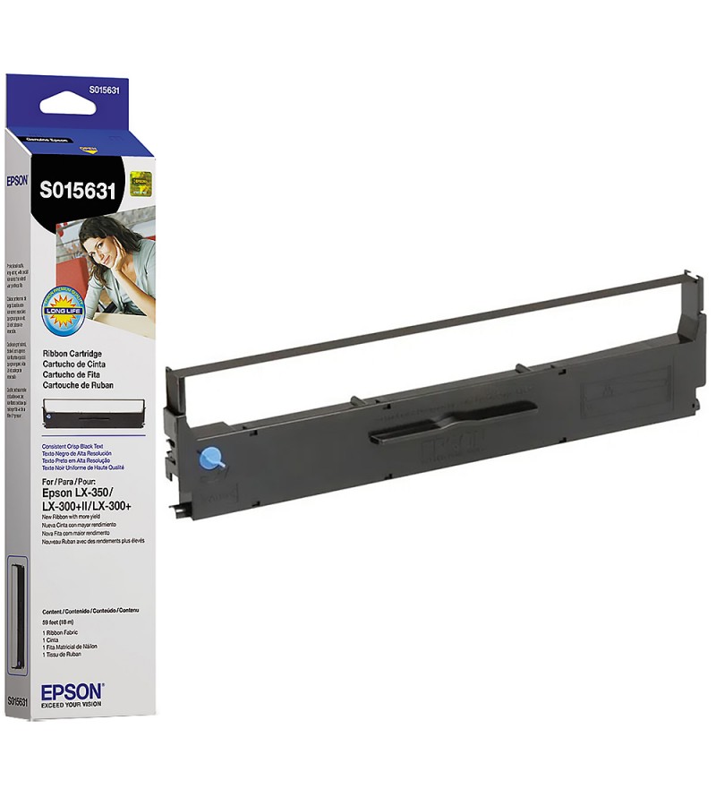 Cinta Epson S015631 para Impresora LX350/LX300/LX300+II - Negro