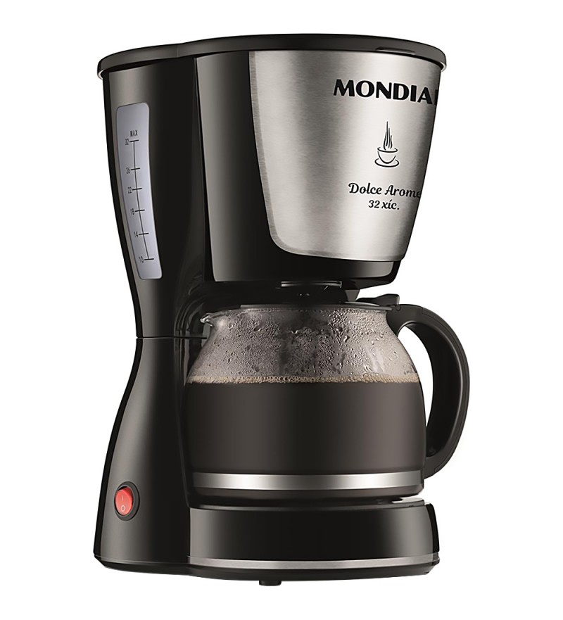 Cafetera Mondial Dolce Arome C-32-32X para hasta 32 Tazas/220V - Negro/Plata