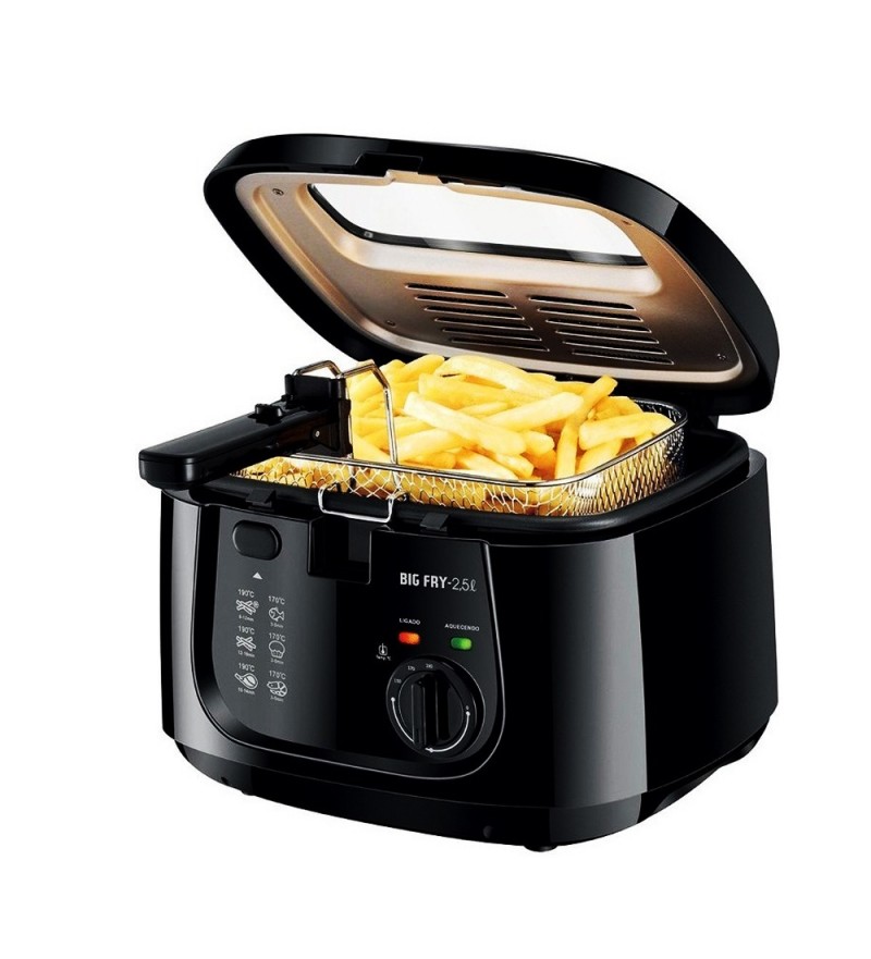 Freidora Eléctrica Mondial Big Fry FT-07 con 1500W/2.5L/220V - Negro/Plata