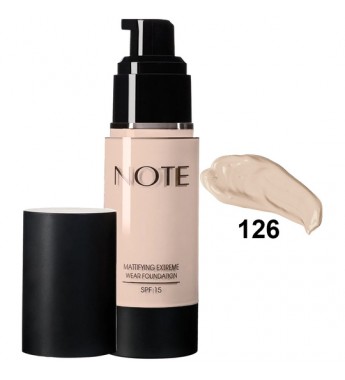 Base Note Mattifying Extreme Wear Foundation 126 Nude Ivory - 35mL