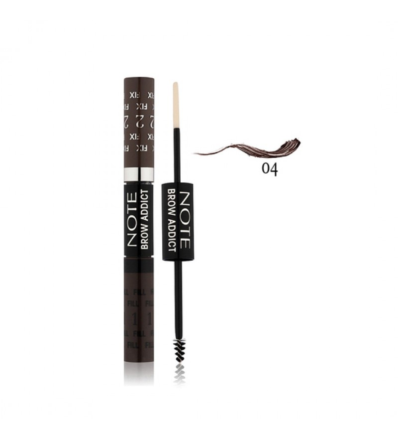 Lápiz De Cejas Note 2 en 1 Brow Addict Tint & Shaping Gel - 04 Grey Brown 5ml + 5ml