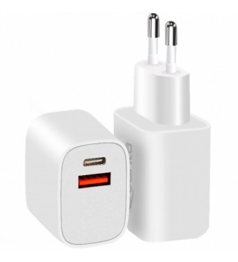 Cargador de Pared Quanta Essentials QTCACR2 USB-C/USB-A/20W - Blanco