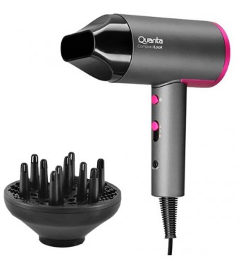 Secador de Cabello Quanta QTSCP20 con 2000W/Bivolt - Gris/Rosa