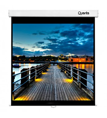 Pantalla de Proyección Quanta QTTLM100I de 100 Pulgadas con Enrollado Automático - Blanco/Negro