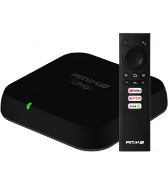 Receptor AMIKO XPro+ 4K UHD con 2/16GB Wi-Fi/A10/Bivolt (BemTv Vitalicio) - Negro