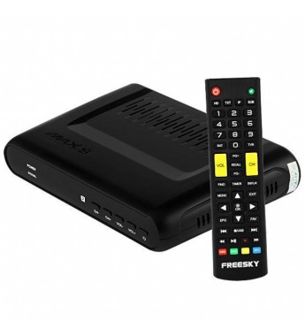 Receptor FTA Freesky MAX S 4K UHD/WIFI/IPTV/2 LNB/Bivolt - Negro