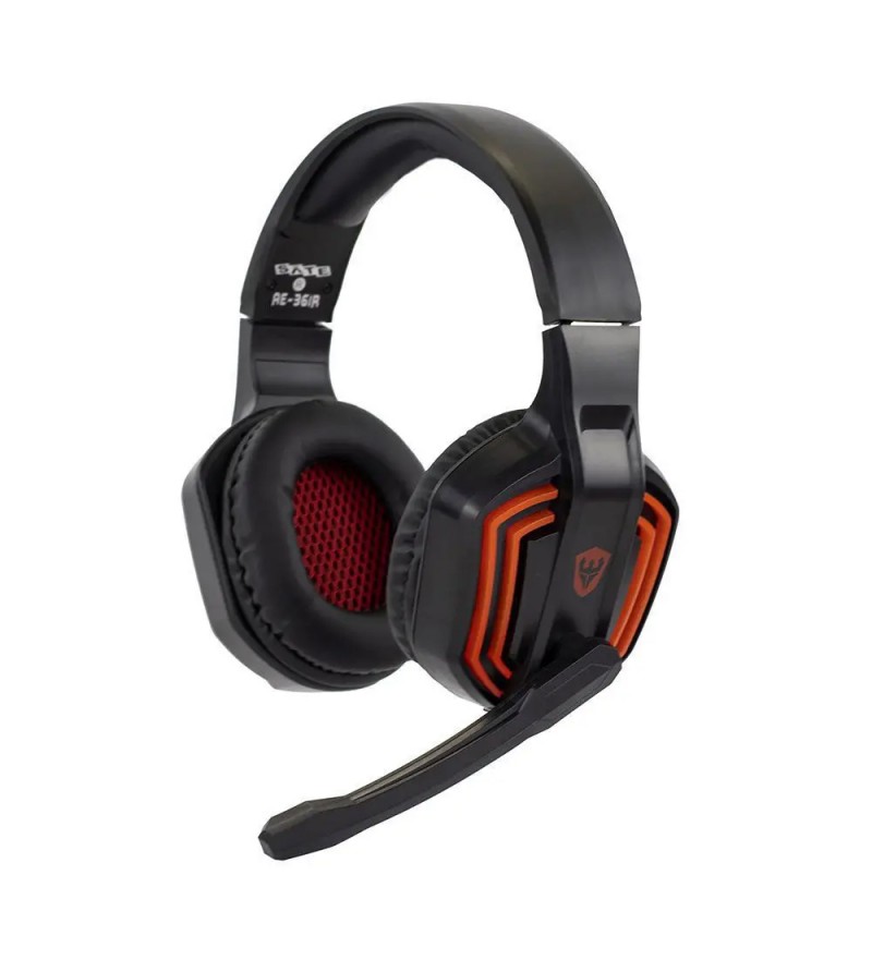 Headset Gaming Satellite AE-361R Driver de 40 mm - Rojo/Negro