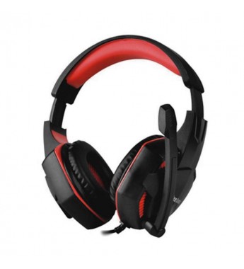 Headset Satellite AE-362 con Driver de 40 mm/Micrófono Retráctil - Negro/Rojo