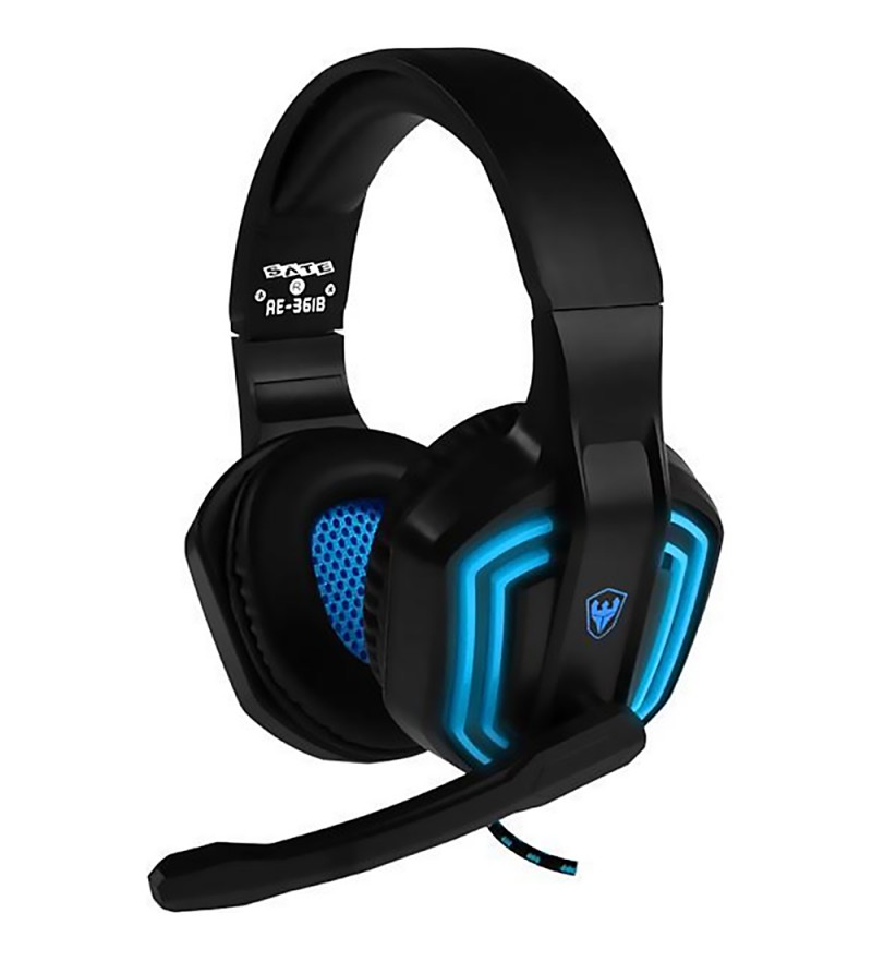 Headset Gaming Satellite AE-361B Micrófono Retráctil/40mm - Negro/Azul