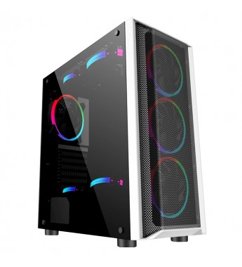 Gabinete Gamer Satellite K382 con 8 Coolers/E-ATX/ATX/MICRO-ATX - Negro/Plata