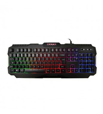 Teclado Gaming Satellite AK-837 con Iluminación RGB/Español - Negro