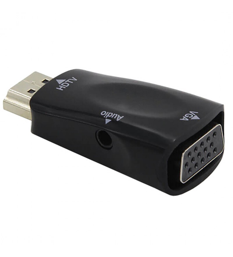 Adaptador HDMI Macho a VGA Hembra con Audio - Negro