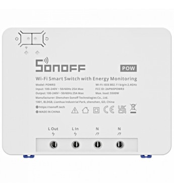 Interruptor Inalámbrico Smart Sonoff POWR3 6920075776768 Wi-Fi/5500W/25V/Bivolt - Blanco