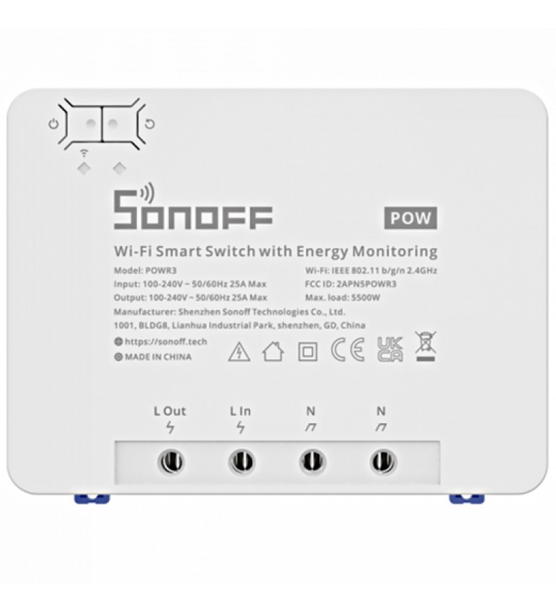 Interruptor Inalámbrico Smart Sonoff POWR3 6920075776768 Wi-Fi/5500W/25V/Bivolt - Blanco