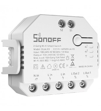 Interruptor Smart Sonoff DUALR3 2-Gang Wi-Fi Smart Switch - Blanco