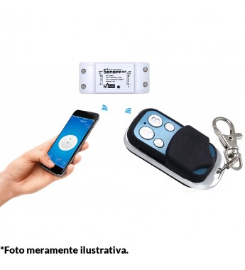 Control Remoto Inteligente Sonoff Wireless 4 Botones 433MHz/27A - Negro/Plateado