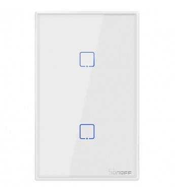 Interruptor de Pared Inteligente Smart Sonoff T2US2C Wi-Fi/2 Botones/Bivolt - Blanco