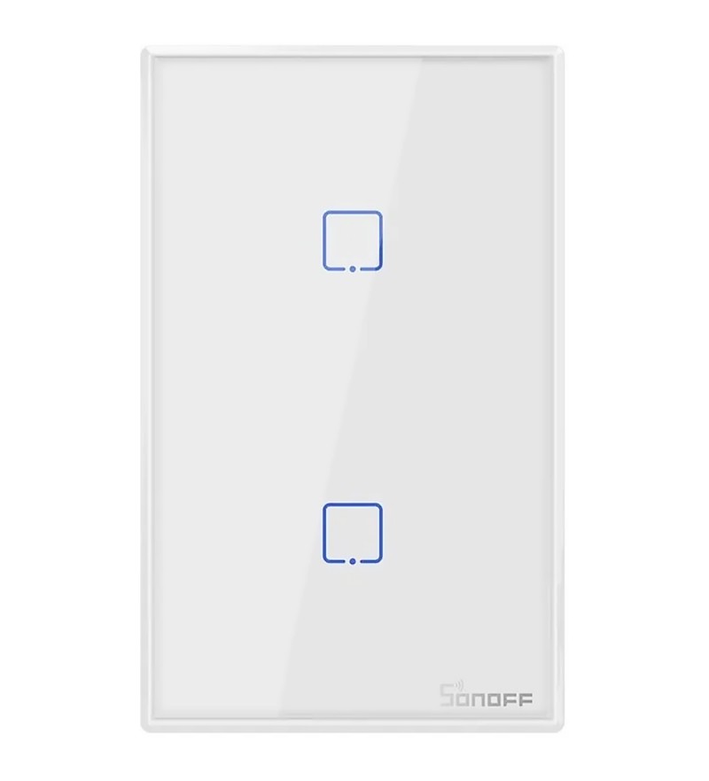 Interruptor de Pared Inteligente Smart Sonoff T2US2C Wi-Fi/2 Botones/Bivolt - Blanco