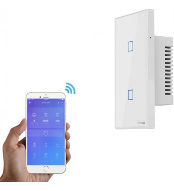 Interruptor de Pared Inteligente Smart Sonoff T2US2C Wi-Fi/2 Botones/Bivolt - Blanco