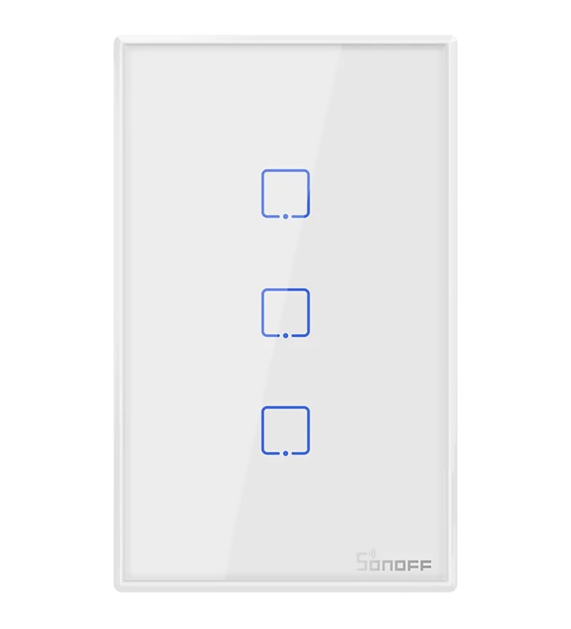 Interruptor de Pared Inteligente Smart Sonoff T2US3C Wi-Fi/3 Botones/Bivolt - Blanco