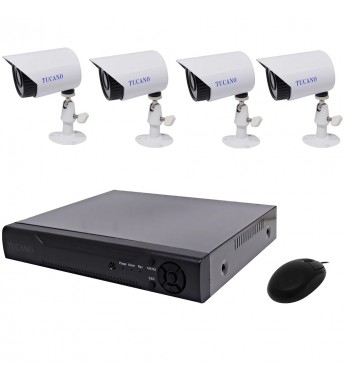 Kit CCTV Tucano K04 1200TVL con 4 Cámaras FHD/DVR