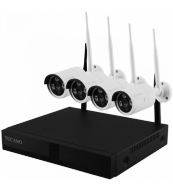 Kit CCTV Tucano 5G Kit TC-WF04 con 4 Cámaras Wi-Fi HD/NVR