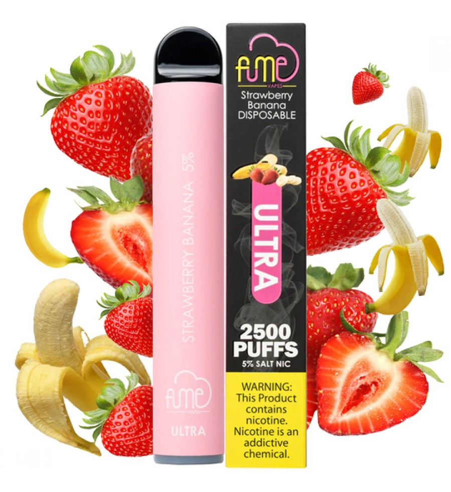 Vape Desechable Fume Ultra 2500 Puffs con 5% Nicotina - Strawberry Banana