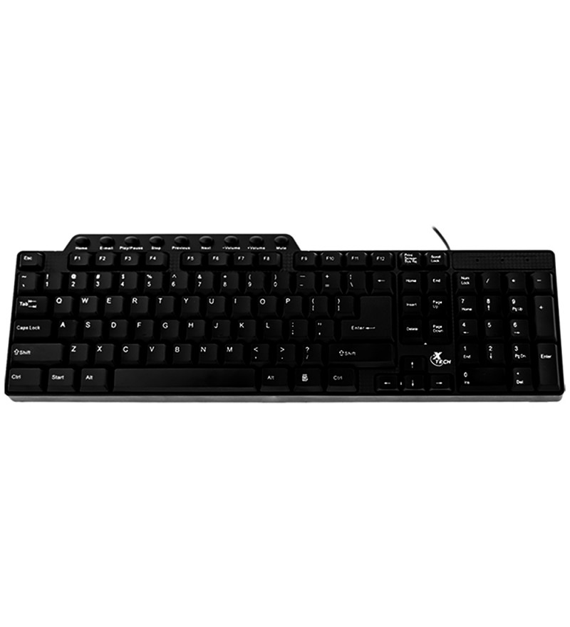 Teclado X-Tech XTK-160E Multimedia USB/Inglés - Negro